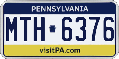 PA license plate MTH6376