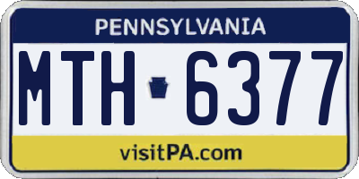 PA license plate MTH6377