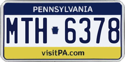 PA license plate MTH6378