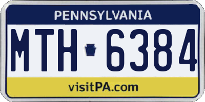 PA license plate MTH6384