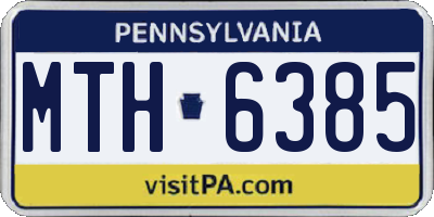 PA license plate MTH6385