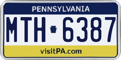 PA license plate MTH6387
