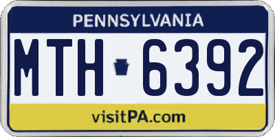 PA license plate MTH6392