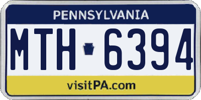 PA license plate MTH6394