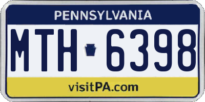 PA license plate MTH6398