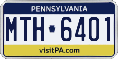 PA license plate MTH6401