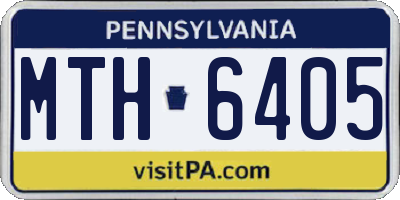 PA license plate MTH6405