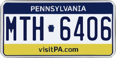PA license plate MTH6406