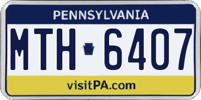 PA license plate MTH6407