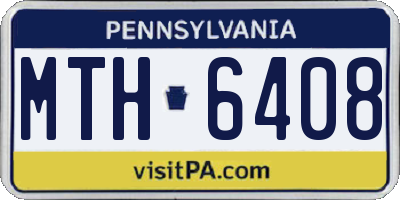 PA license plate MTH6408
