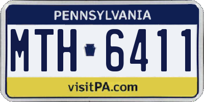 PA license plate MTH6411