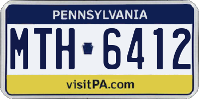 PA license plate MTH6412