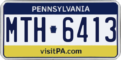 PA license plate MTH6413