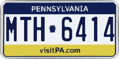 PA license plate MTH6414
