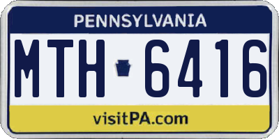 PA license plate MTH6416