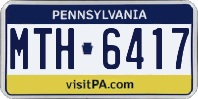 PA license plate MTH6417
