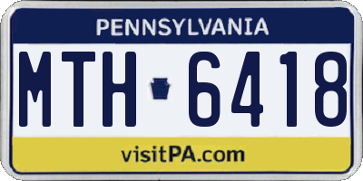 PA license plate MTH6418
