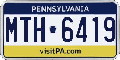 PA license plate MTH6419