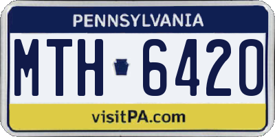 PA license plate MTH6420