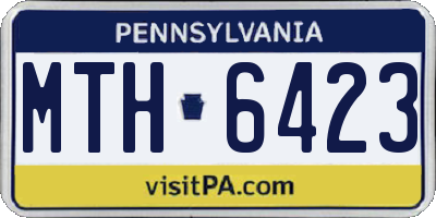 PA license plate MTH6423