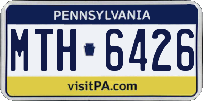 PA license plate MTH6426
