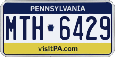 PA license plate MTH6429