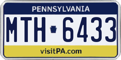PA license plate MTH6433