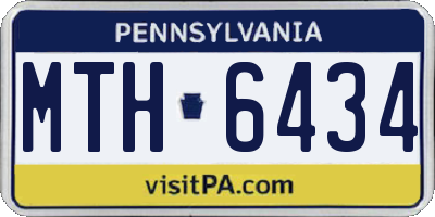 PA license plate MTH6434