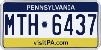 PA license plate MTH6437