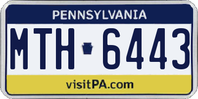 PA license plate MTH6443