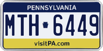 PA license plate MTH6449