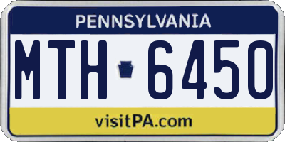 PA license plate MTH6450
