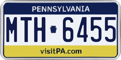 PA license plate MTH6455