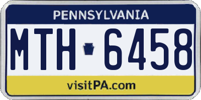 PA license plate MTH6458