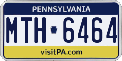 PA license plate MTH6464