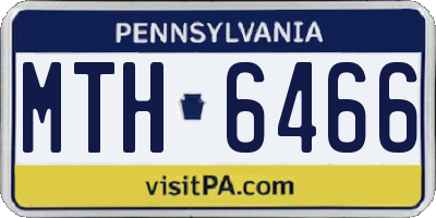 PA license plate MTH6466