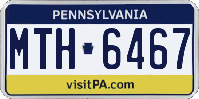 PA license plate MTH6467
