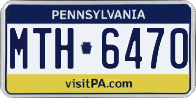 PA license plate MTH6470
