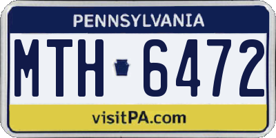 PA license plate MTH6472
