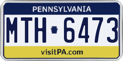 PA license plate MTH6473