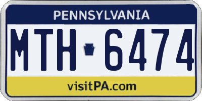 PA license plate MTH6474