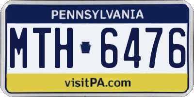 PA license plate MTH6476