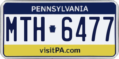 PA license plate MTH6477