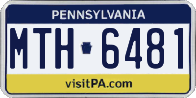 PA license plate MTH6481