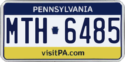PA license plate MTH6485