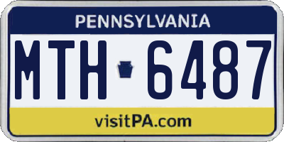 PA license plate MTH6487