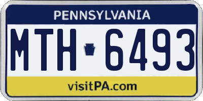 PA license plate MTH6493