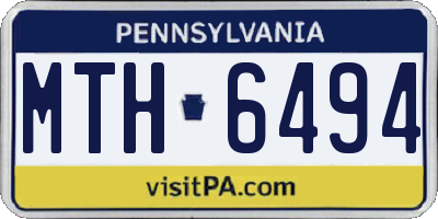 PA license plate MTH6494