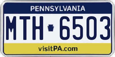 PA license plate MTH6503
