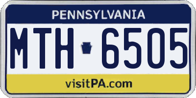 PA license plate MTH6505